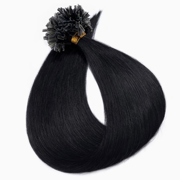 HUMAN HAIR Tip Hair Extensions Jet Black Keratin Extensions - Picture 7 of 10